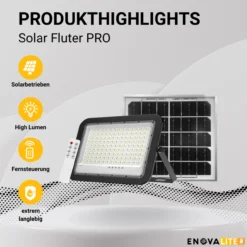 Solarstrahler PRO, LED-Fluter, Solar mit Akku, 20 W PV