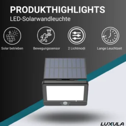 Solar Wandleuchte mit PIR-Sensor, 10 Stunden Leuchtdauer, 4000 K (neutralweiß)