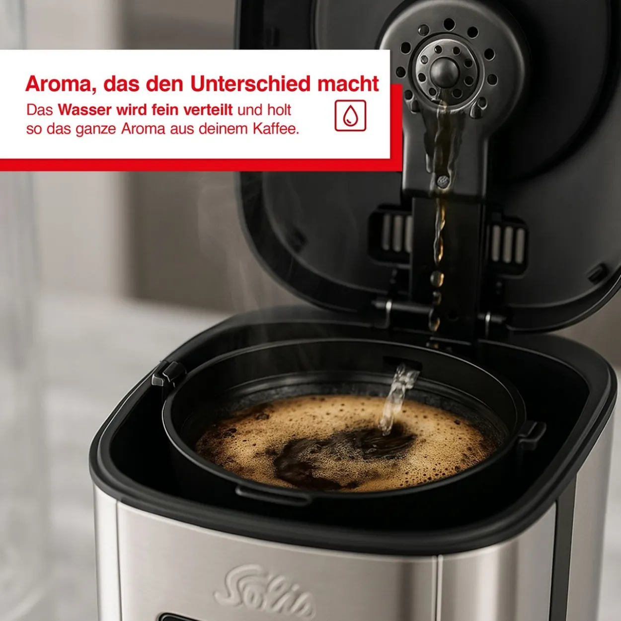 Solis Aroma Brewer (Typ 1021) Filterkaffeemaschine mit Warmhaltefunktion