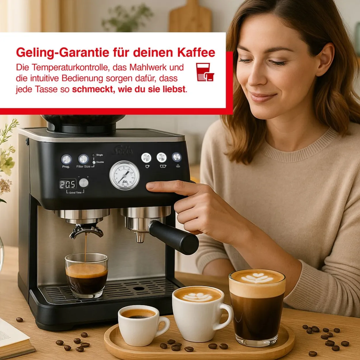 Solis Grind&Infuse PERFETTA (Typ 1019) Espressomaschine mit Mahlwerk + Milchaufschäumer