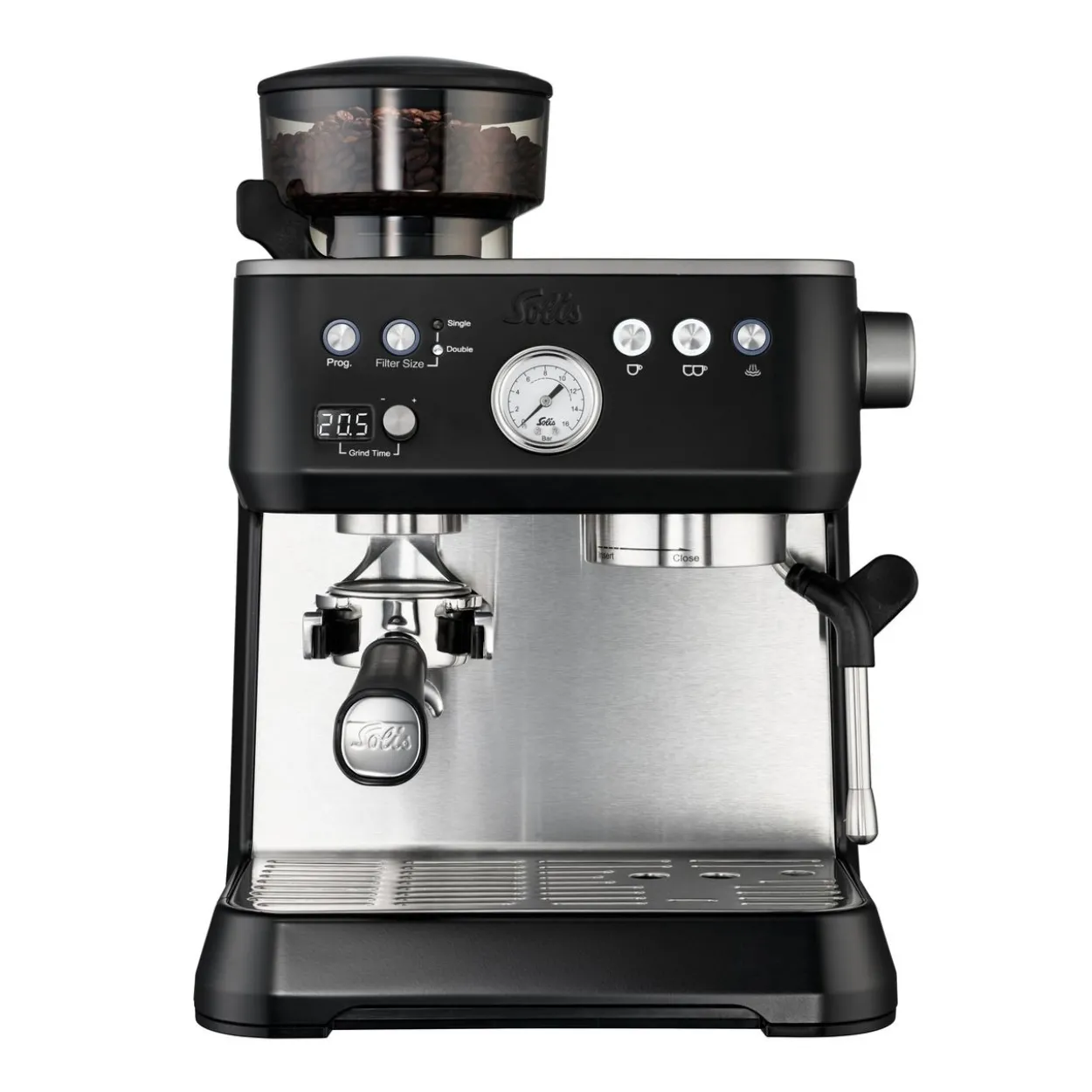 Solis Grind&Infuse PERFETTA (Typ 1019) Espressomaschine mit Mahlwerk + Milchaufschäumer