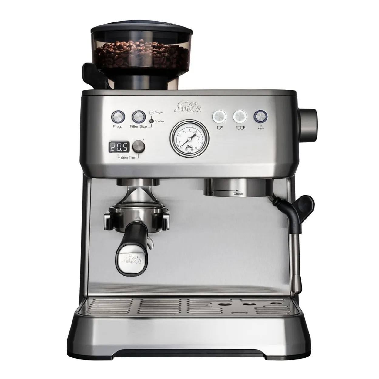 Solis Grind&Infuse PERFETTA (Typ 1019) Espressomaschine mit Mahlwerk + Milchaufschäumer