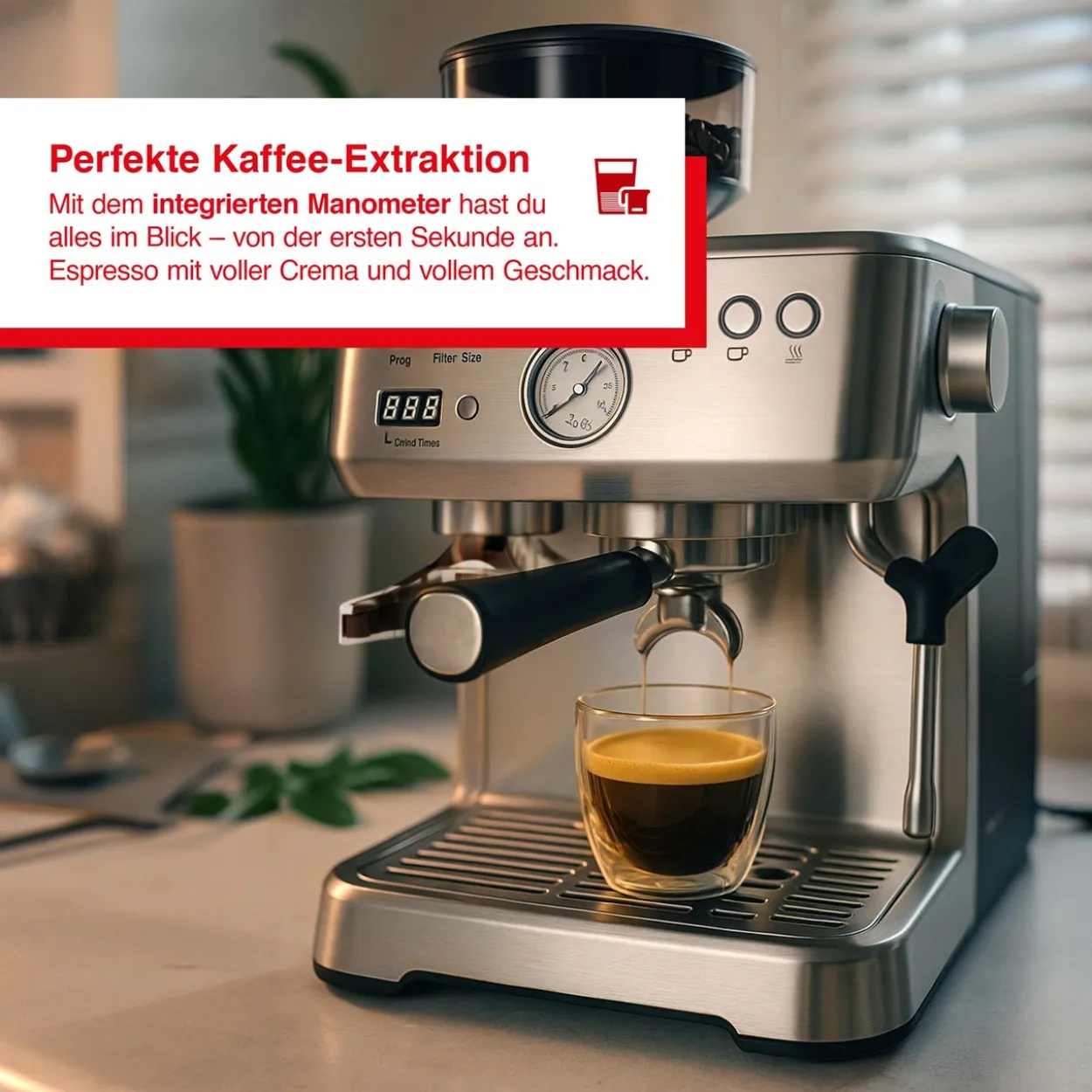 Solis Grind&Infuse PERFETTA (Typ 1019) Espressomaschine mit Mahlwerk + Milchaufschäumer