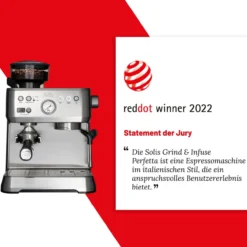 Solis Grind&Infuse PERFETTA (Typ 1019) Espressomaschine mit Mahlwerk + Milchaufschäumer