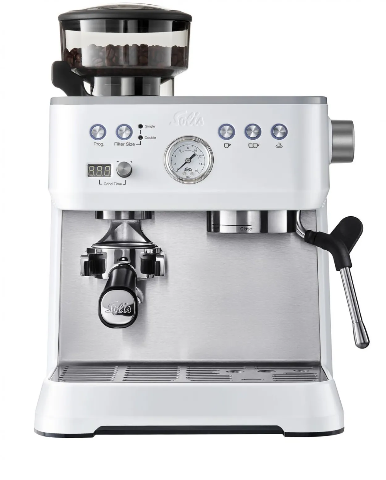 Solis Grind&Infuse PERFETTA (Typ 1019) Espressomaschine mit Mahlwerk + Milchaufschäumer