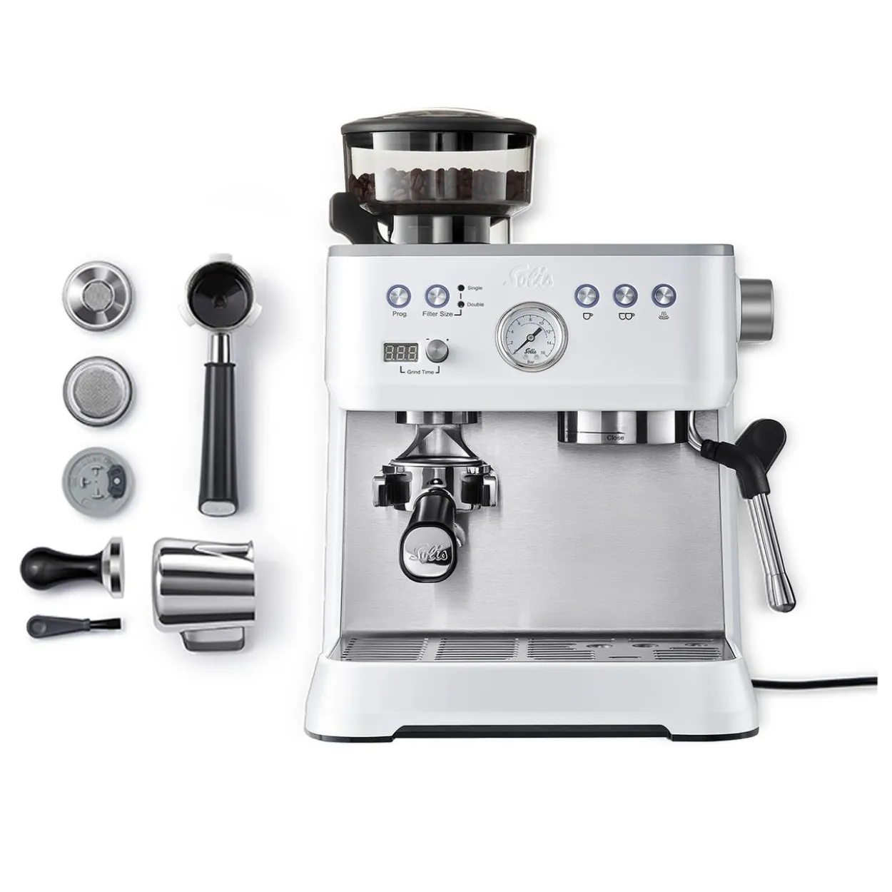 Solis Grind&Infuse PERFETTA (Typ 1019) Espressomaschine mit Mahlwerk + Milchaufschäumer