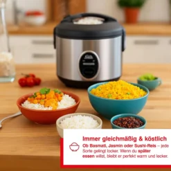 Solis Rice Cooker Compact (Typ 821) Reiskocher mit Warmhaltefunktion
