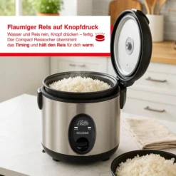 Solis Rice Cooker Compact (Typ 821) Reiskocher mit Warmhaltefunktion