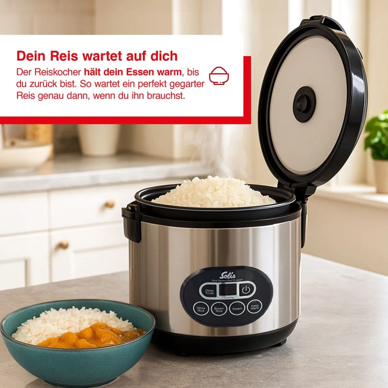 Solis Rice Cooker Duo Programm (Typ 817) Reiskocher und Dampfgarer