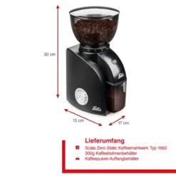 Solis Scala Zero Static (Typ 1662) Kaffeemahlwerk mit 24 Mahlgraden + Zero Static
