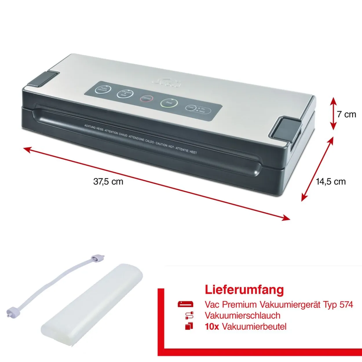 Solis Vac Premium (Typ 574) Automatisches Vakuumversiegelungssystem