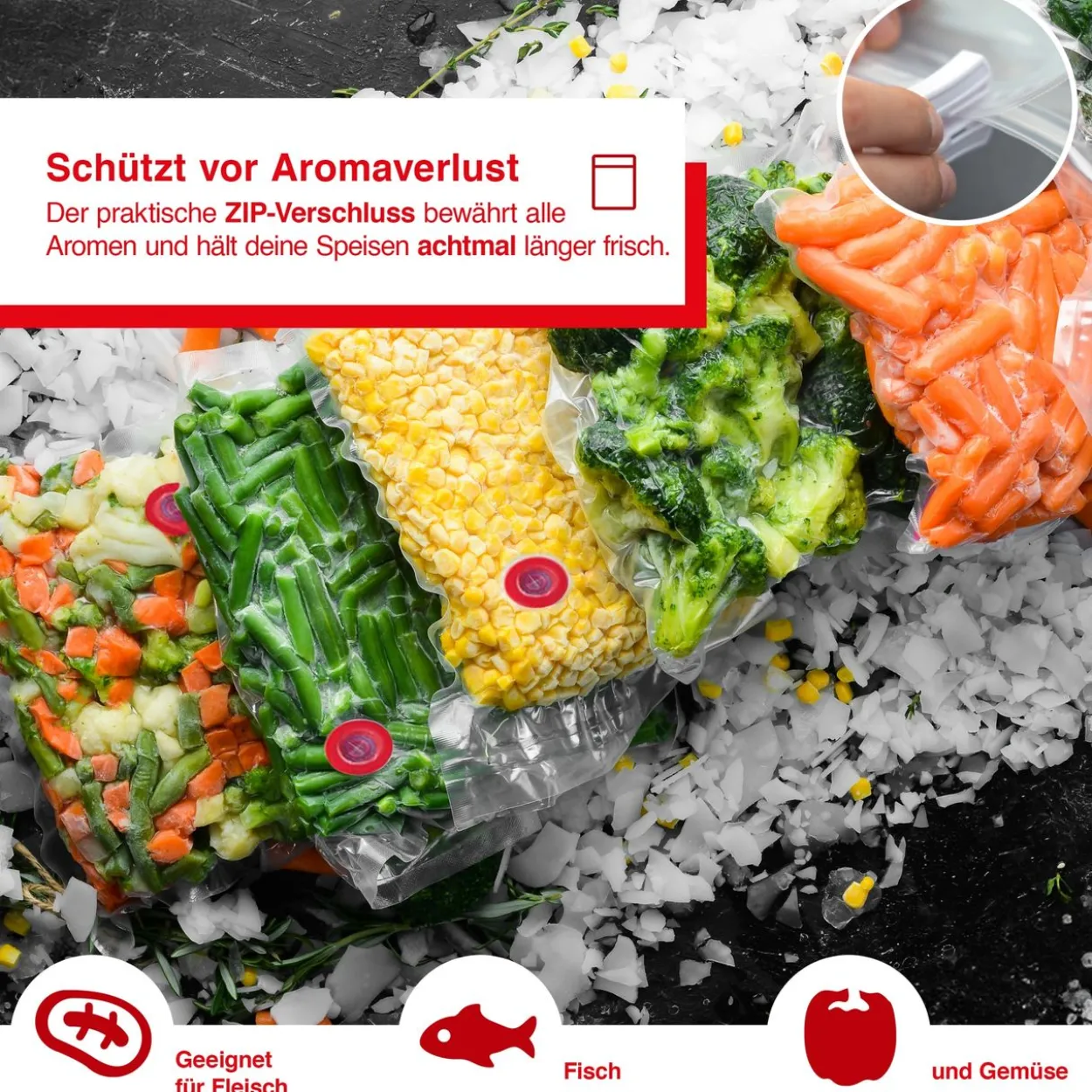 Solis Zip Vakuumierbeutel Starter Set transparent