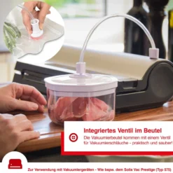 Solis Zip Vakuumierbeutel (10 Stk.) transparent, 26 x 35 cm