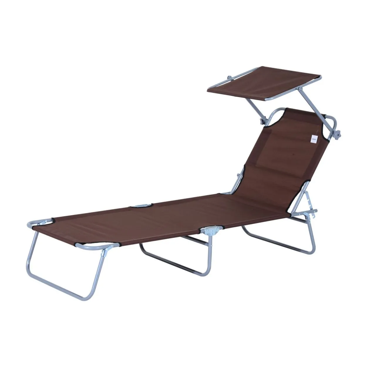 Sonnenliege klappbar mit Sonnenschutz - braun