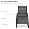 Sonnenliege mit Tisch, 3er-Set Gartenliegen, für Balkon, Schwarz