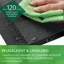 Sonnenliege NELE mit Rollen anthrazit ca. L 192 x B 71 x H 93 cm