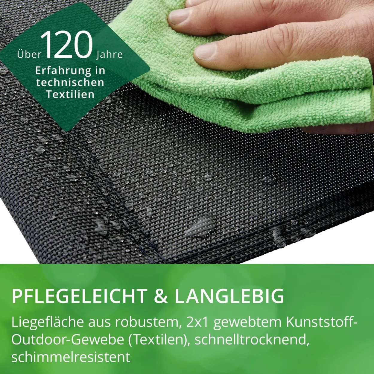 Sonnenliege NELE mit Rollen anthrazit ca. L 192 x B 71 x H 93 cm