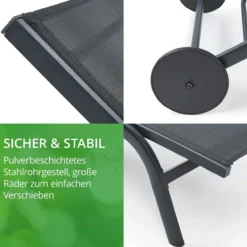 Sonnenliege NELE mit Rollen anthrazit ca. L 192 x B 71 x H 93 cm