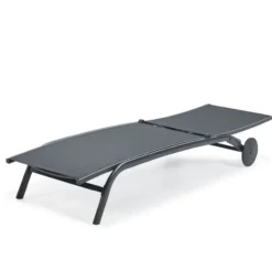 Sonnenliege NELE mit Rollen anthrazit ca. L 192 x B 71 x H 93 cm