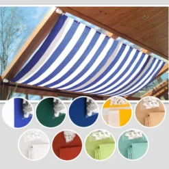 Sonnensegel 270x140cm blau/weiß