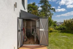Spacemaker Metallgerätehaus Anlehnhaus 4x10 grau