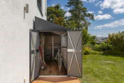 Spacemaker Metallgerätehaus Anlehnhaus 4x7 grau