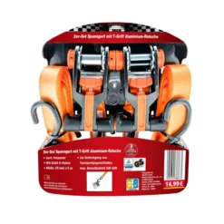 Spanngurte mit T-Griff + Alu-Ratsche 2er-Set und 3er-Set
