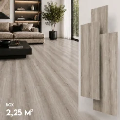 SPC Klick Vinylboden 4 mm + 1 mm Unterlage, Wasserfest, Box 2,25 m² Antwerp Ash