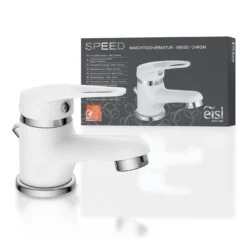 SPEED Waschtischarmatur mit Zugstange, Wasserhahn Bad mit Ablaufgarnitur, Mischbatterie Waschbecken