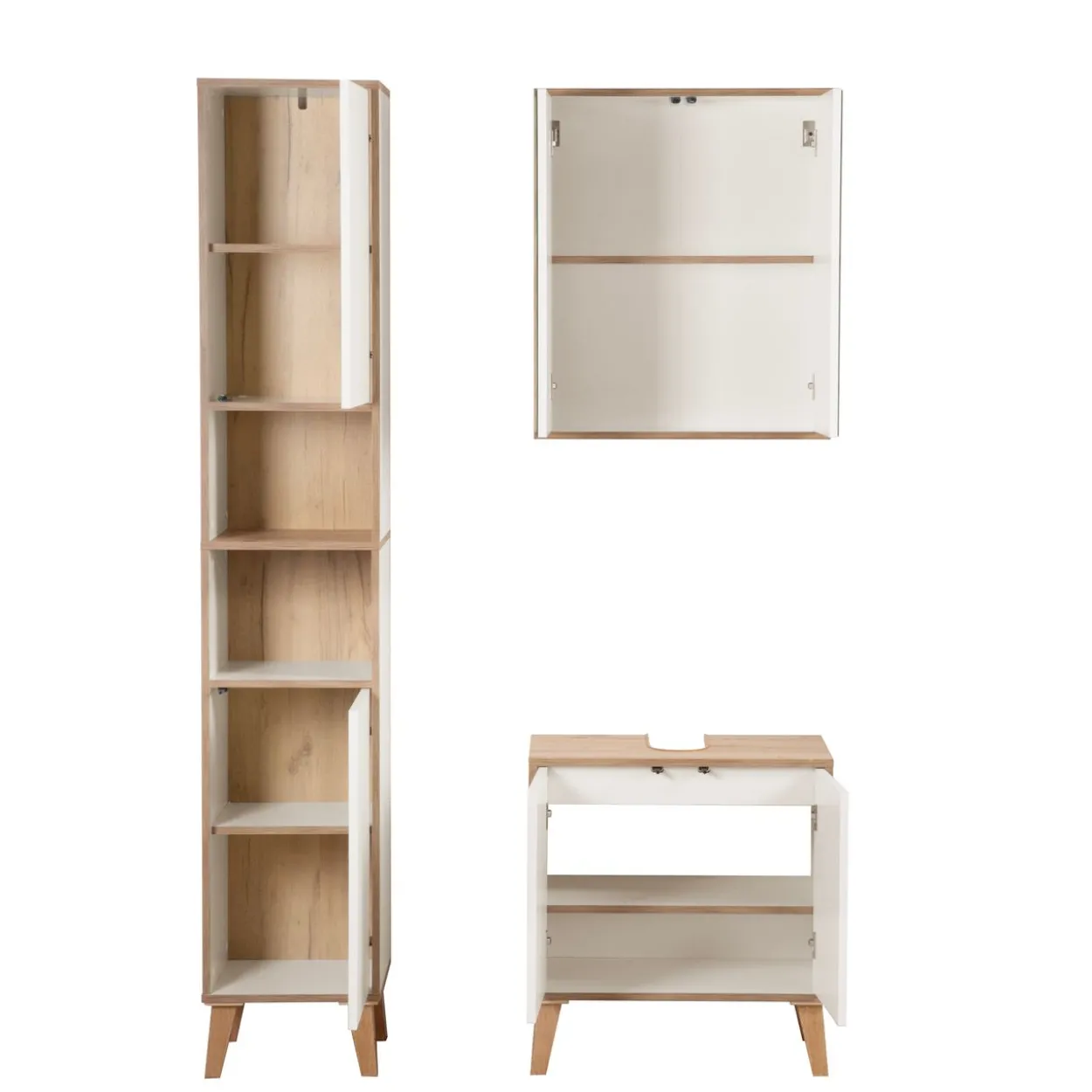 Spiegelschrank MORENA mit 2 Türen, cashmere/Eiche