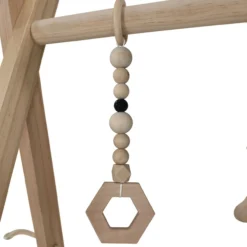 Spielbogen Baby aus Kiefernholz natur, klappbar mit Anhängern