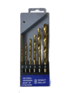 Spiralbohrer HSS Set 6 tlg Set 2-8mm Metall TITAN