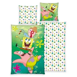 SpongeBob Bettwäsche Größe 80x80 + 135x200 cm