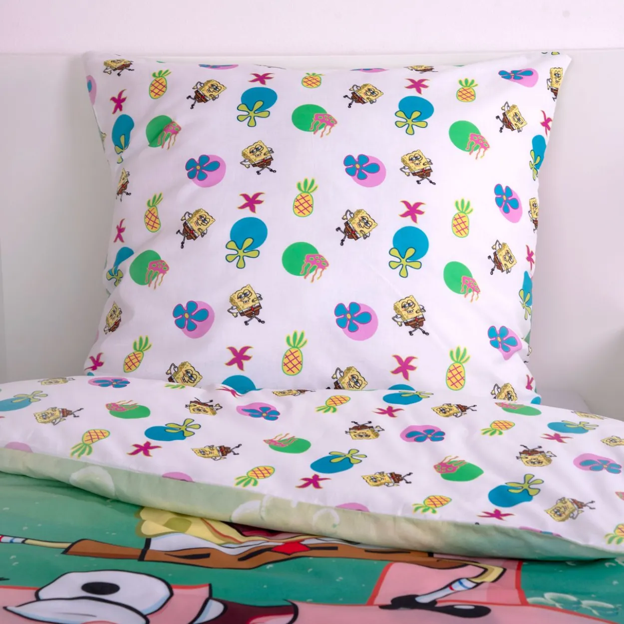 SpongeBob Bettwäsche Größe 80x80 + 135x200 cm