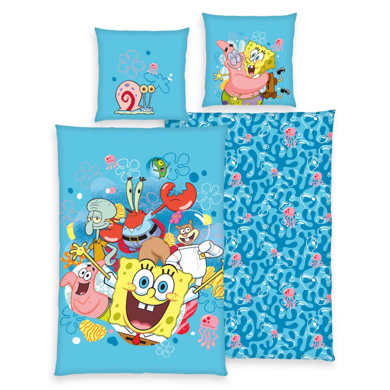 Spongebob Bettwäsche Größe 80x80 + 135x200 cm