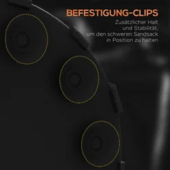 SPORTNOW Boxsack Stehend, 65-175 cm Standboxsack Kickboxsack mit Saugfuß Schwarz