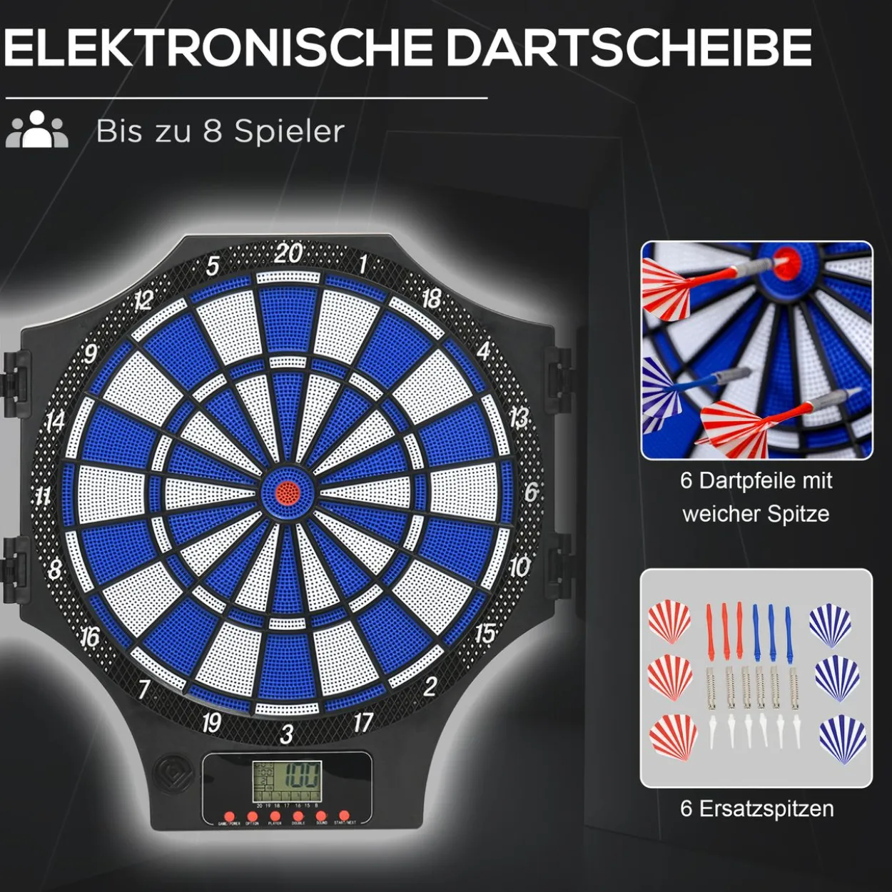SPORTNOW Elektronische Dartscheibe Dartboard
