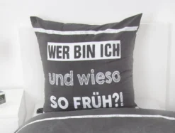 Sprüche Bettwäsche Größe 80x80 + 135x200 cm