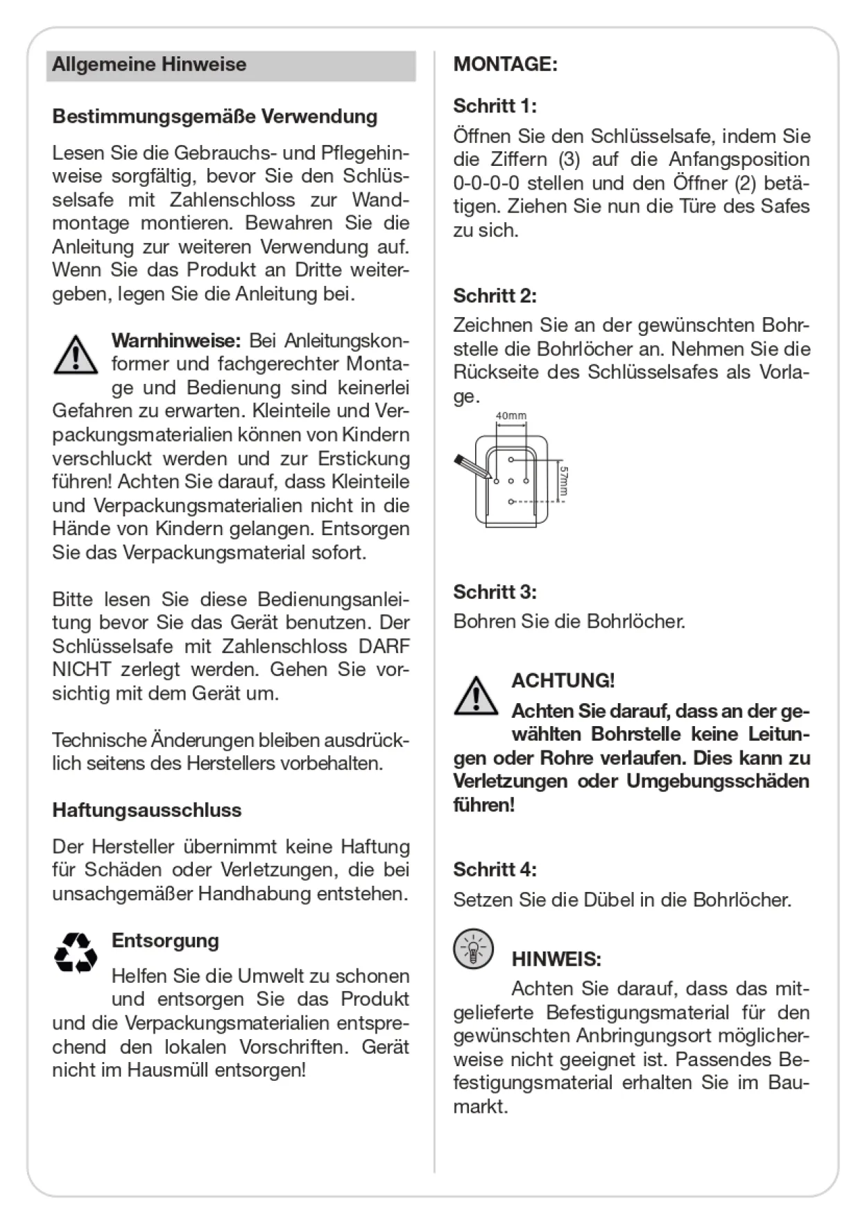 SSZ 200 Schlüsselsafe