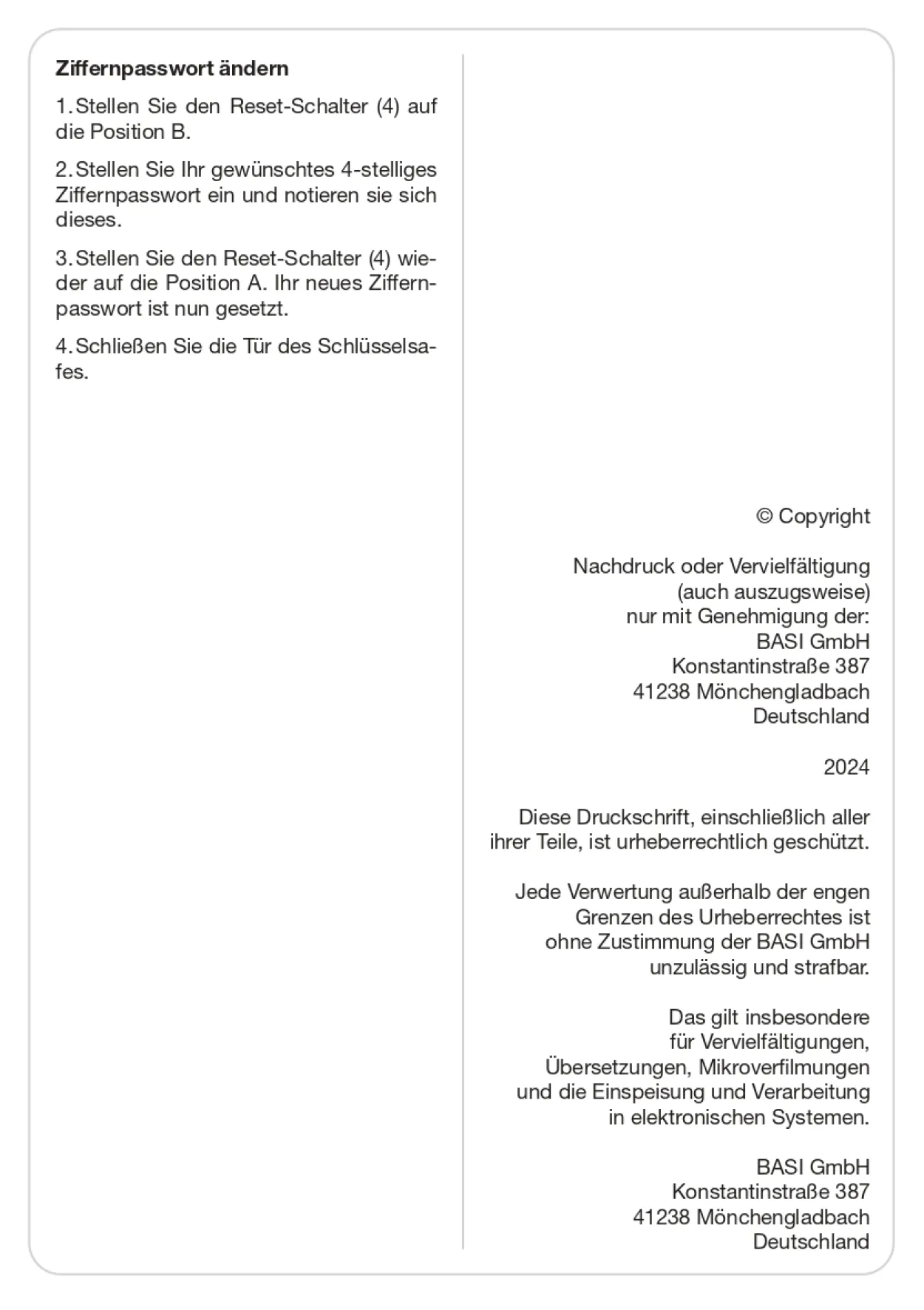 SSZ 200 Schlüsselsafe