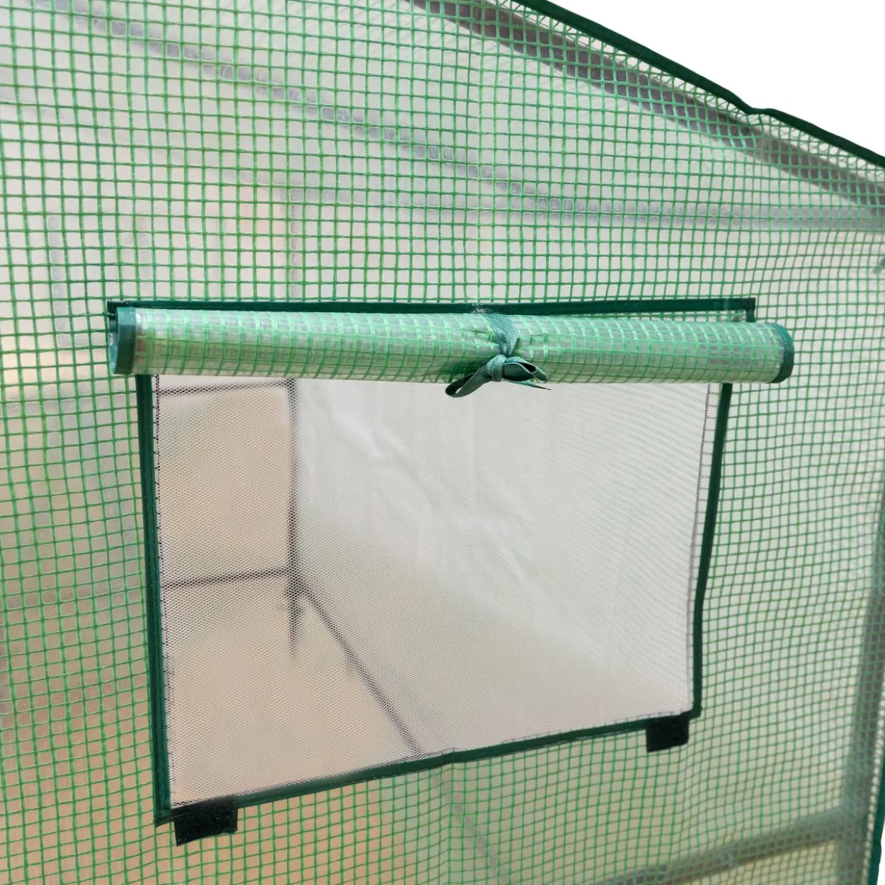 Stabiles Gewächshaus 200x77x169 cm, Foliengewächshaus mit 2 Fenstern