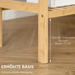 Standregal Bücherregal 4-stufiges Büroregal Bambusregal Lagerregal Natur