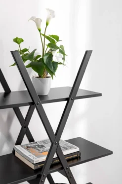 Standregal, 4 Ebenen, ca. 120 x 33 x 135 cm - Schwarz