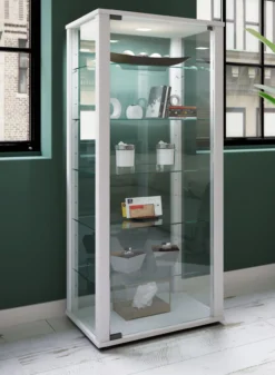 Standvitrine "Kavisa L" Weiß