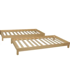 Stapelbett JONAS mit Lattenroste / 2x Betten 90x200 - Naturholtz