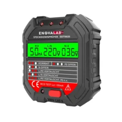 Steckdosentester SDT0020 mit RCD-Prüfung und umfangreichen LCD Display