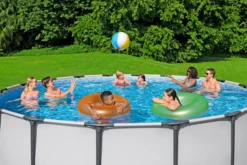 Steel Pro MAX™ Frame Pool Komplett-Set mit Filterpumpe Ø 488 x 122 cm , lichtgrau, rund