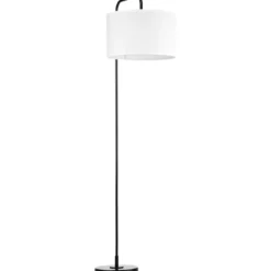 Stehlampe Wohnzimmer Stehleuchte mit Stoff-Lampenschirm, Fußschalter, Weiß