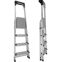 Stehleiter mit 4 Stufen, Aluminium Trittleiter