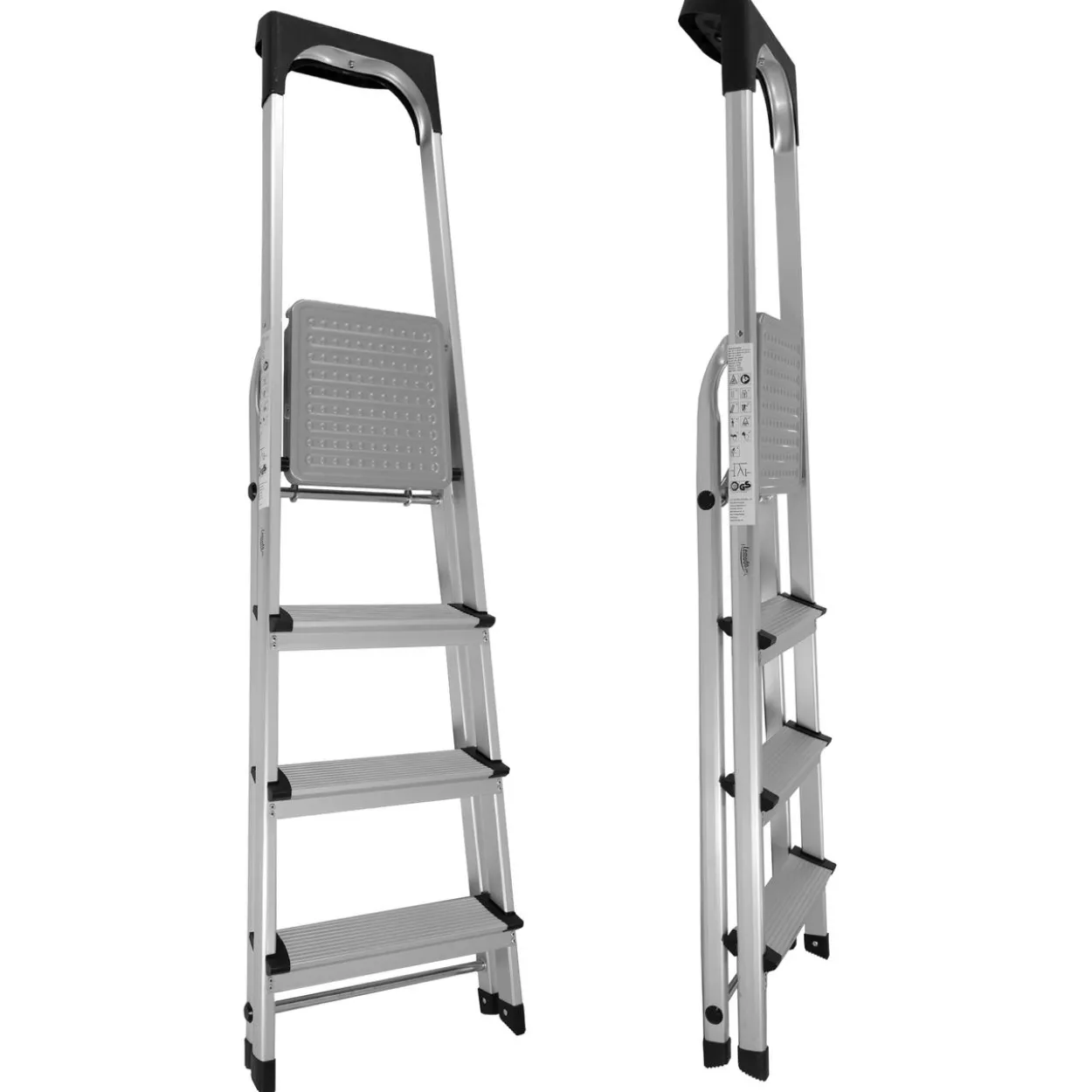 Stehleiter mit 4 Stufen, Aluminium Trittleiter
